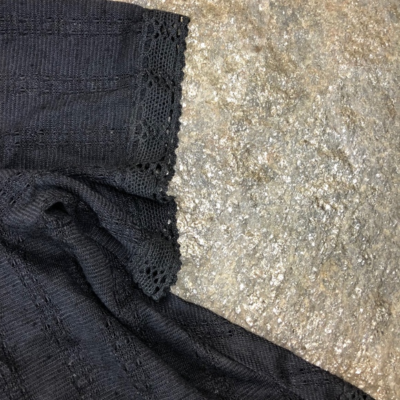 Free People Lace Panel Babydoll Peasant Top Black - Picture 5 of 8